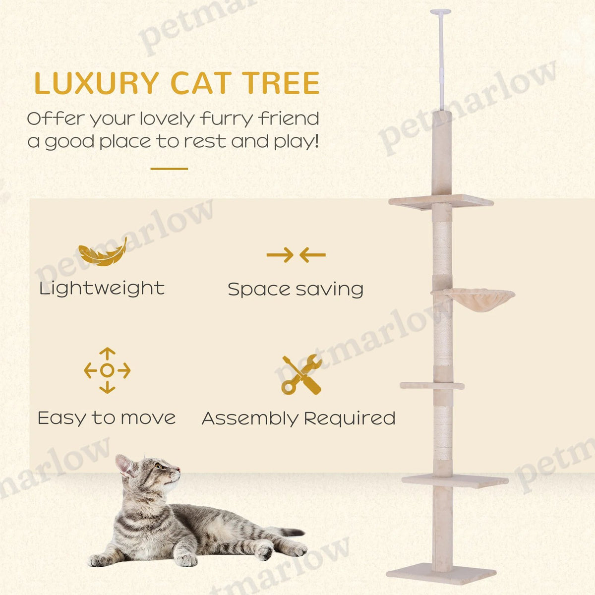 8.5ft Cat Climbing Tree 5-Tier Activity Center – view 3