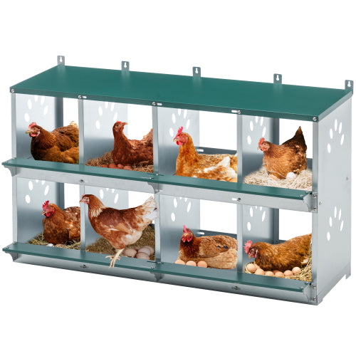 8 Compartment Chicken Nesting Boxes for Egg Laying – Green