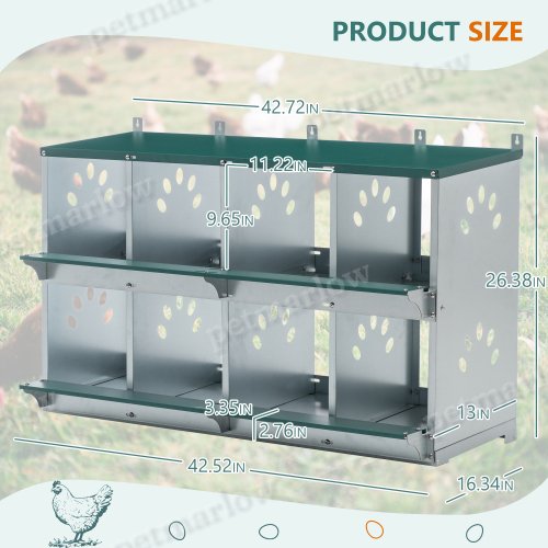 8 Compartment Chicken Nesting Boxes for Egg Laying – view 3