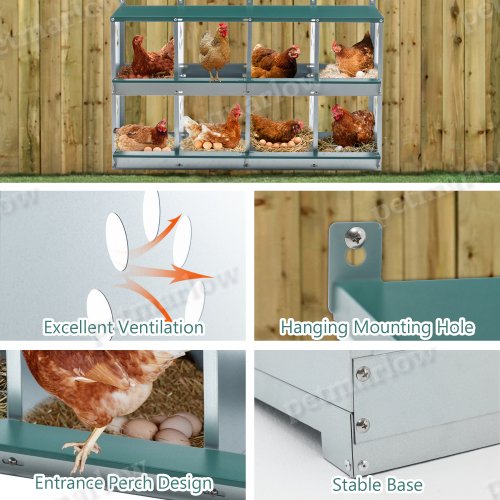 8 Compartment Chicken Nesting Boxes for Egg Laying – view 4