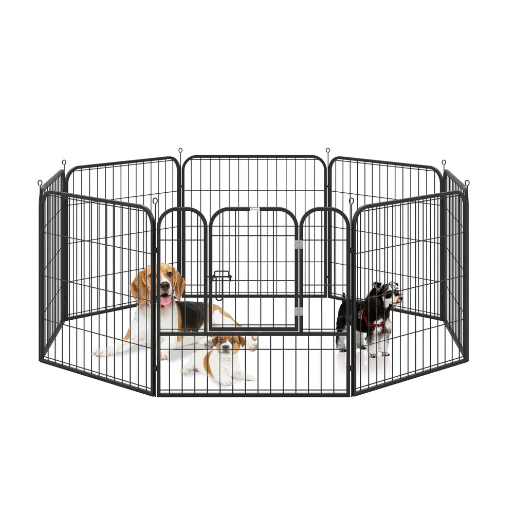 8 Panel Pet Playpen for Indoor and Outdoor Use – Black