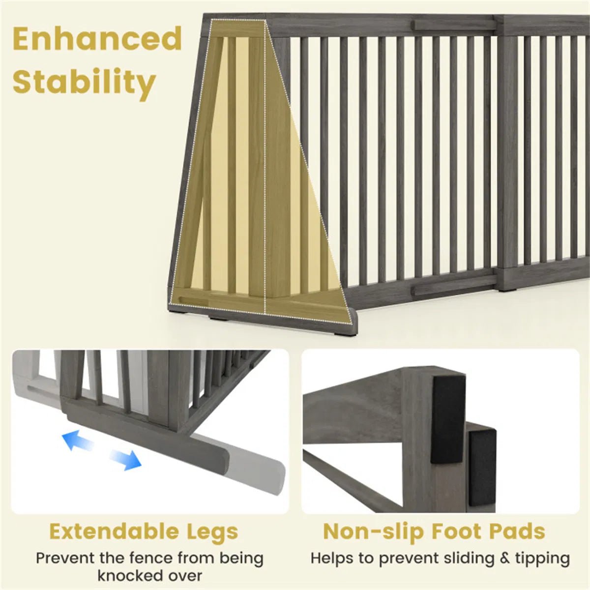 Adjustable Expandable Wooden Pet Gate for Dogs – view 9
