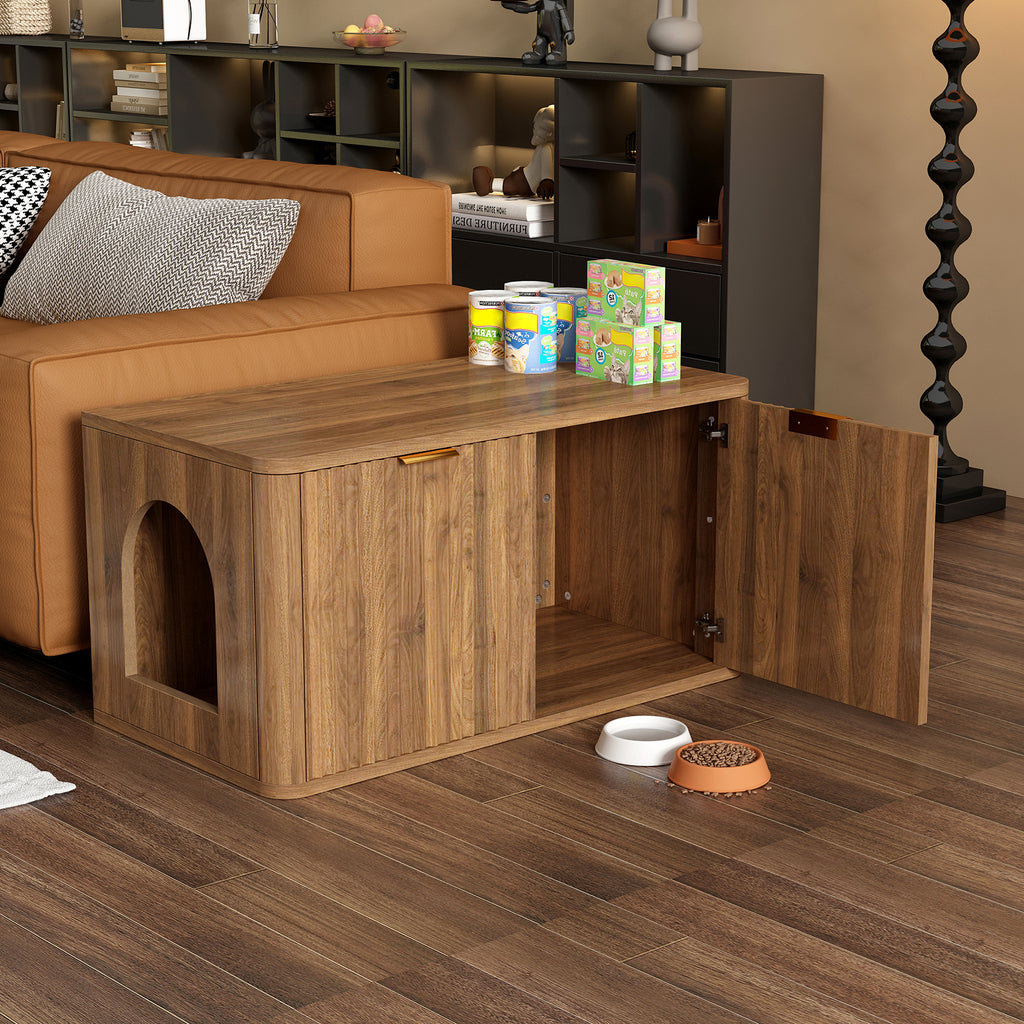 Walnut Cat Litter Box Enclosure Furniture – view 13