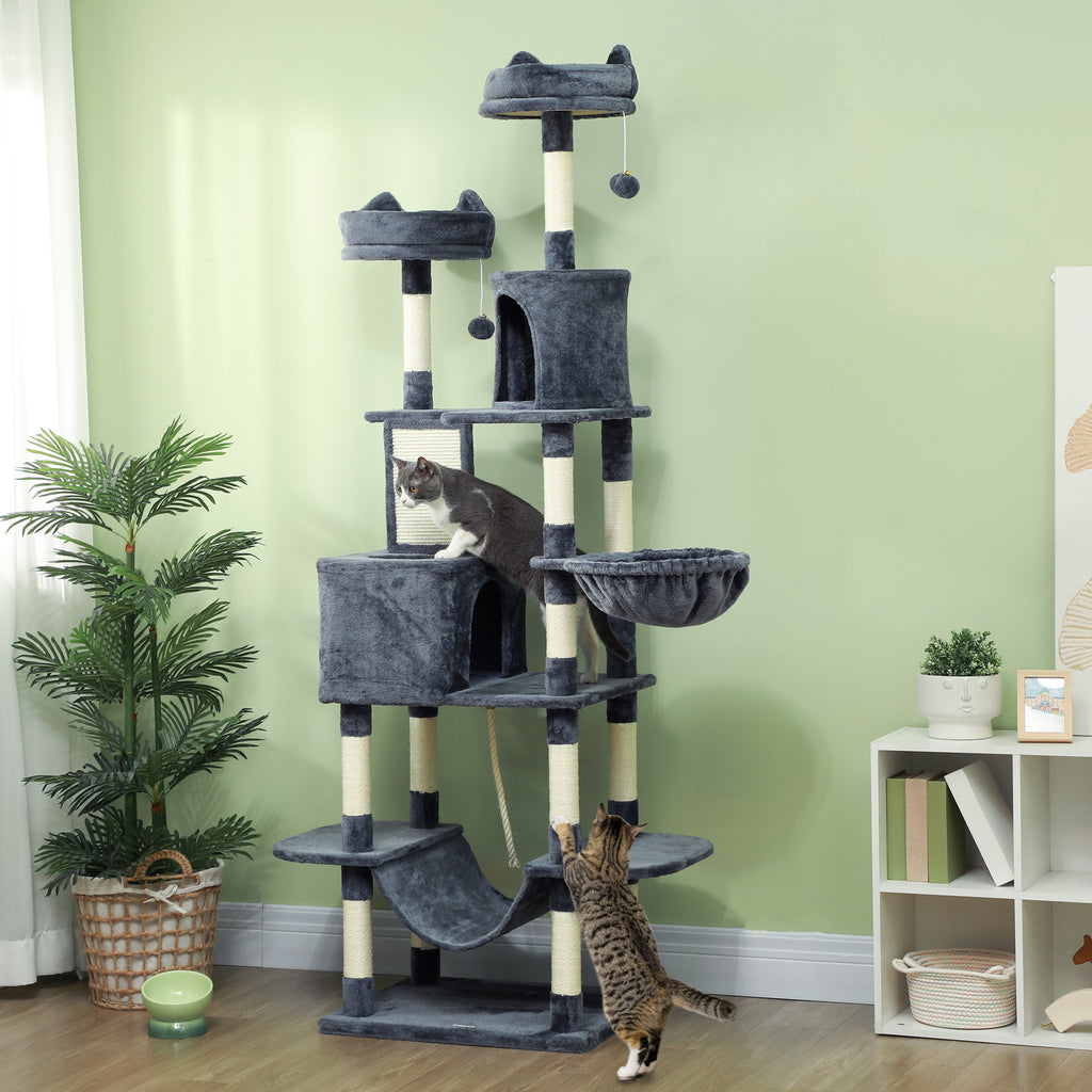 81" Cat Tree with Scratching Posts and Beds
