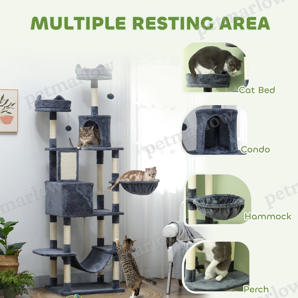 81" Cat Tree with Scratching Posts and Beds – view 5