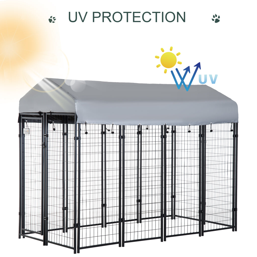 Outdoor Dog Kennel with Roof and Heavy Duty Wire – view 9