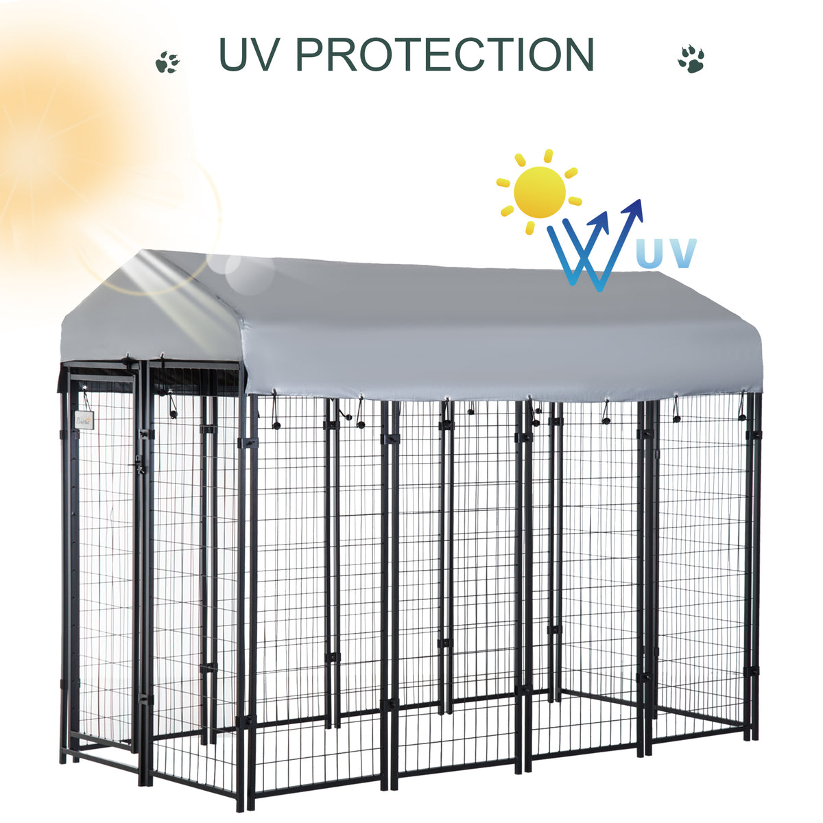 Outdoor Dog Kennel with Roof and Heavy Duty Wire – view 9