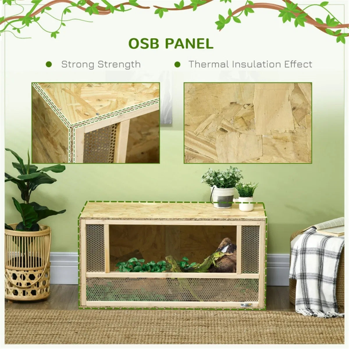 Reptile Terrarium with Ventilation and Sliding Doors – view 8
