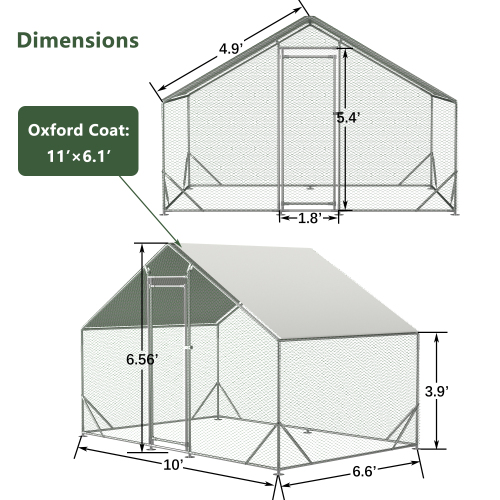 Large Metal Chicken Coop for Secure Outdoor Shelter – view 8