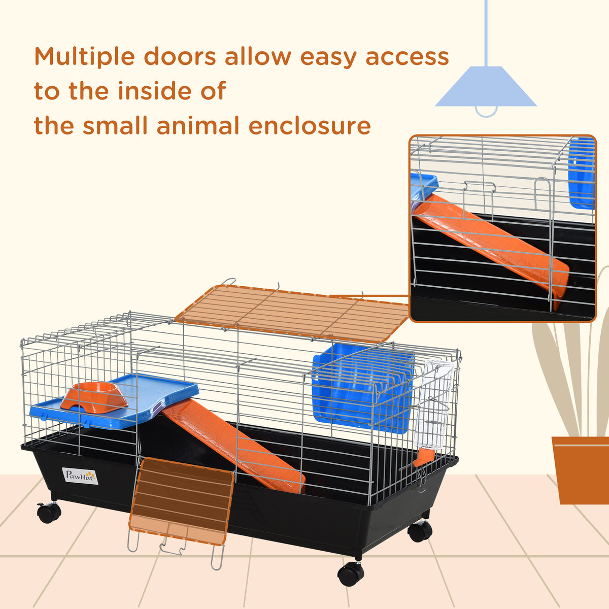 Small Animal Cage with Ramp and Accessories for Pets – view 9