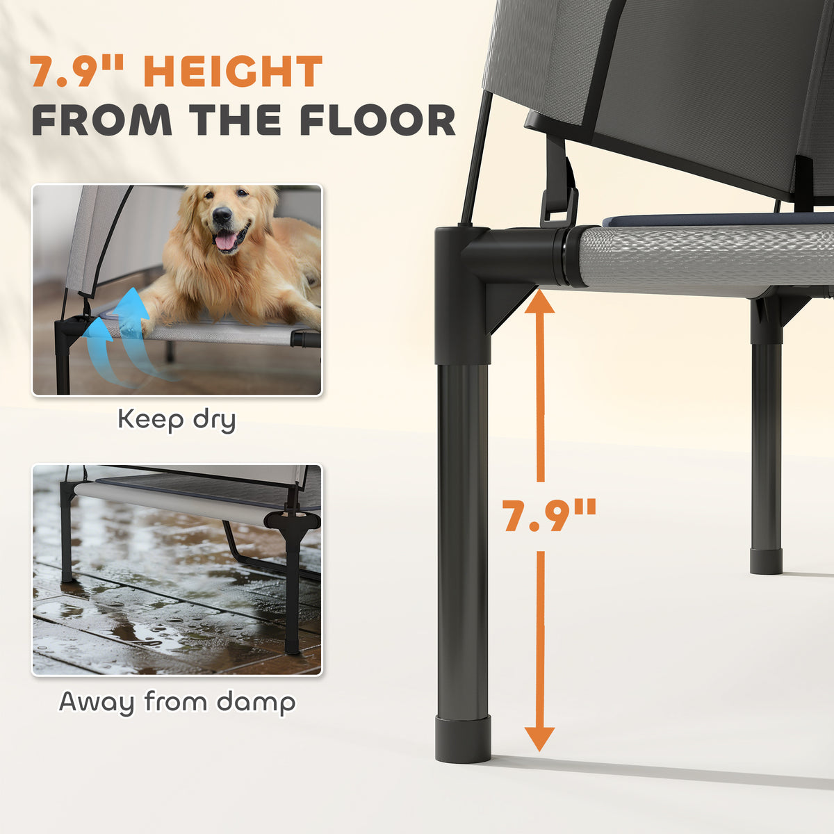 Elevated Dog Bed with Canopy for Outdoor Comfort – view 8