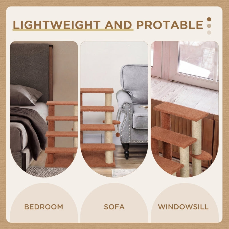 4 Levels Cat Steps with Scratching Posts for Easy Access – view 10