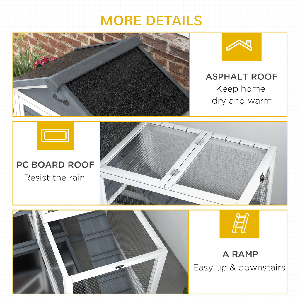 Wooden Rabbit Hutch with Openable Roof & Storage Box – view 7