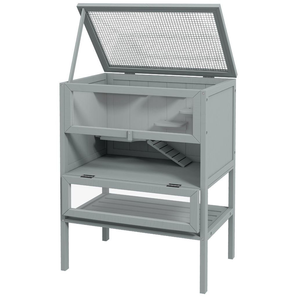Wooden Hamster Cage with Openable Top and Storage Shelf – view 8