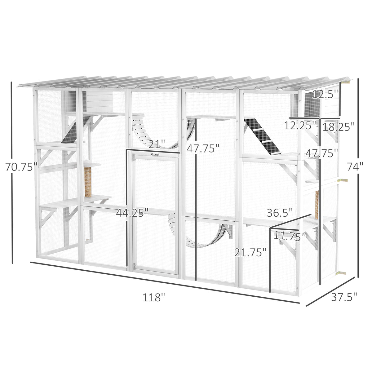Large Outdoor Catio Cat Enclosure with Condos & Bridges – view 7