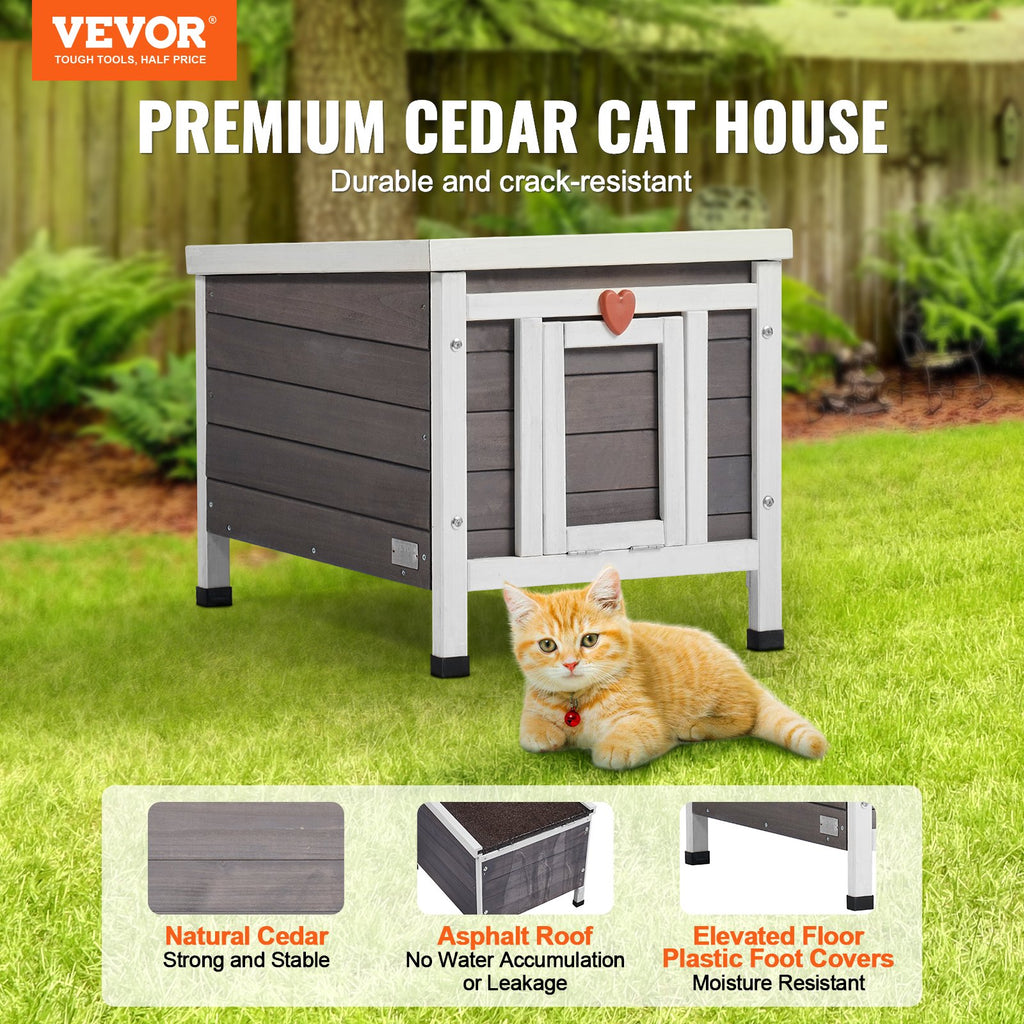 Wooden Outdoor Cat House and Shelter