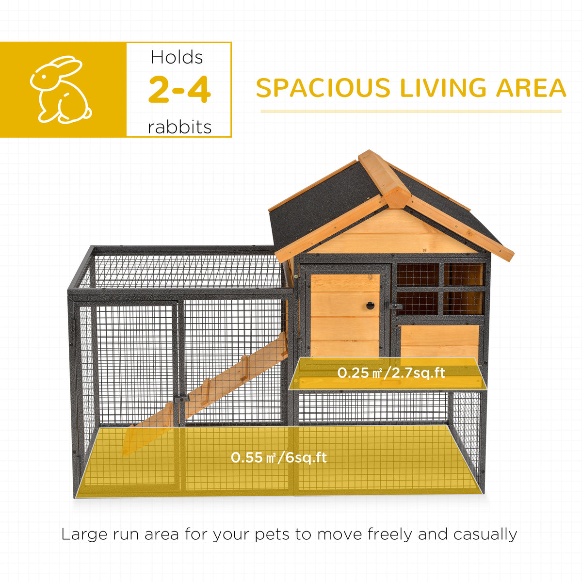 Outdoor Rabbit Cage with Elevated Design and Slide-Out Tray – view 7