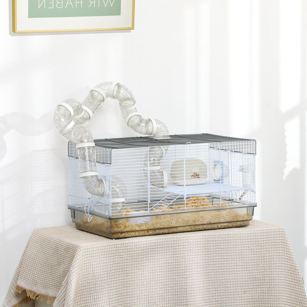 Small Animal Cage with Tubes and Exercise Wheel for Gerbils – view 7