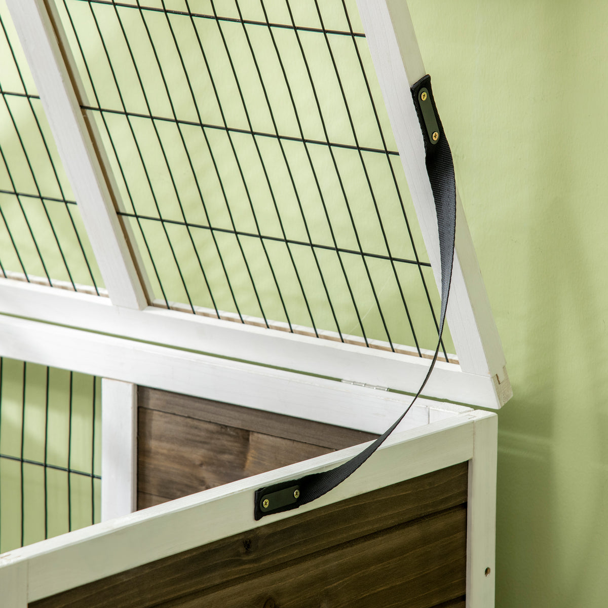 Wood Rabbit Hutch with Elevated Run for Small Animals – view 9
