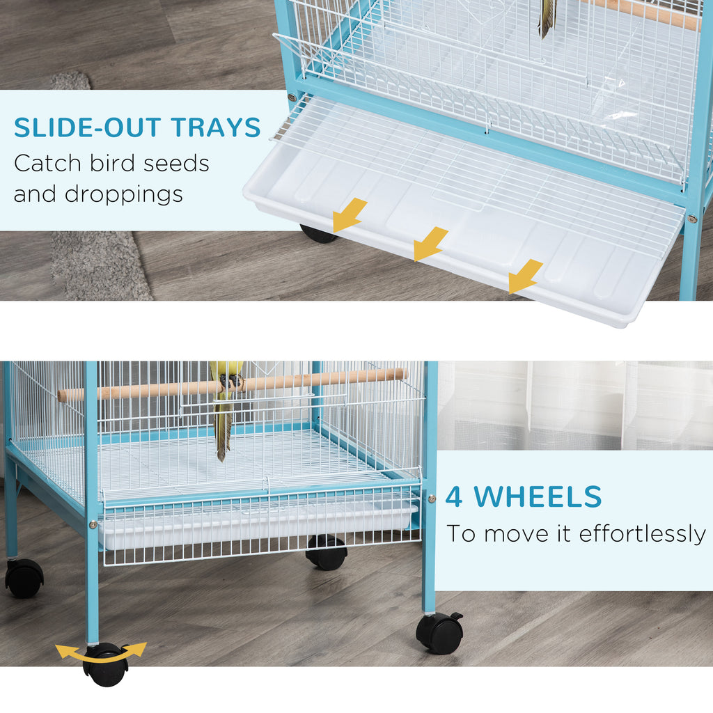 2-In-1 Bird Cage Aviary for Parakeets with Wheels – view 7