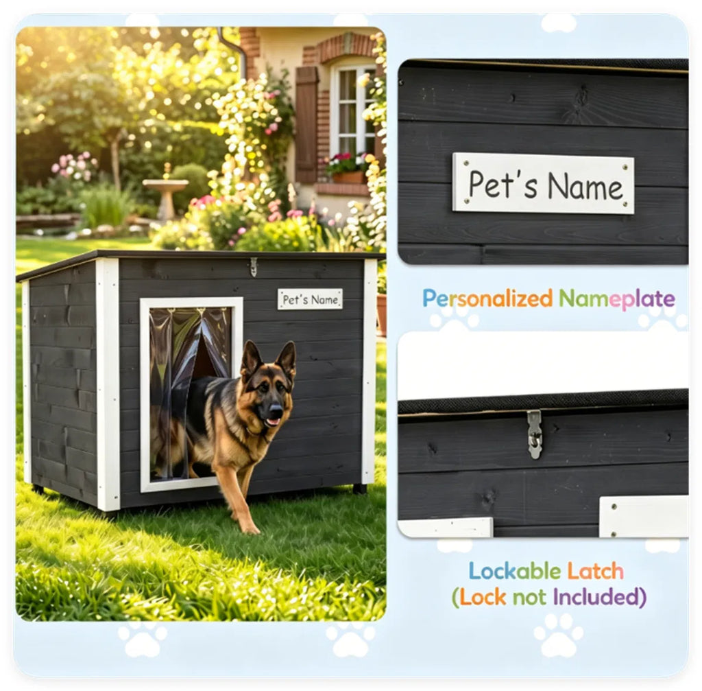 Outdoor Dog House with Sloped Asphalt Roof – view 9