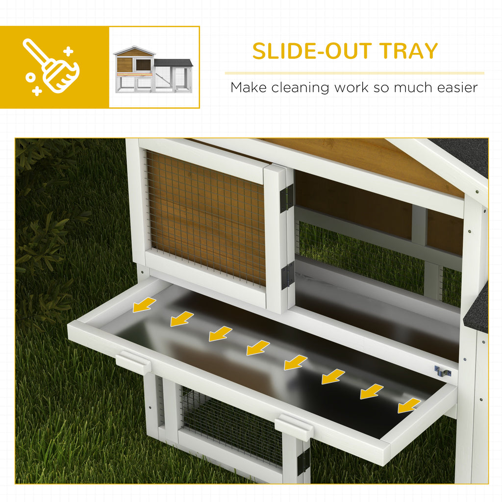 Wooden Rabbit Hutch with Run and Removable Tray – view 8