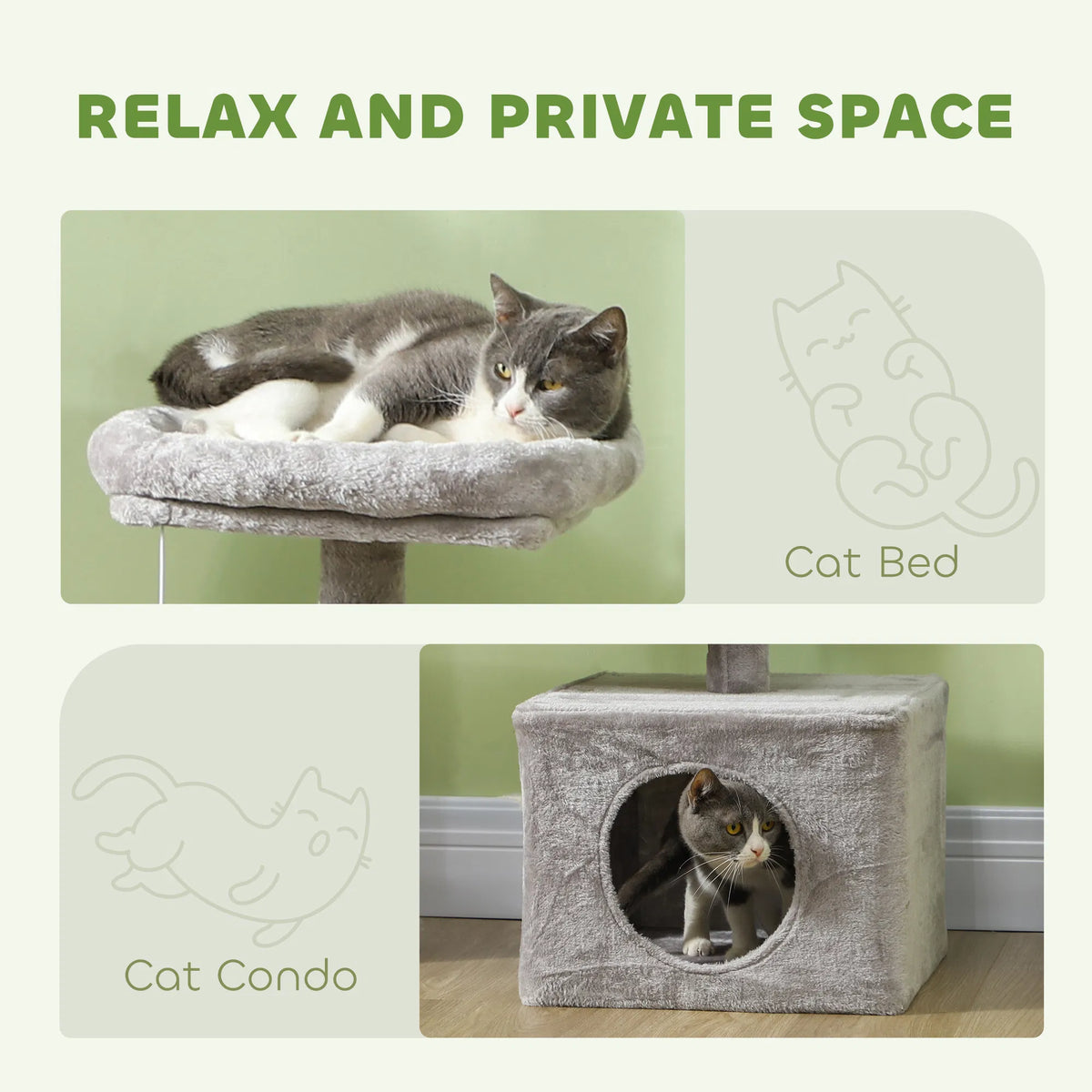 Cat Tree with Scratching Posts and Cozy Beds for Indoor Cats – view 7