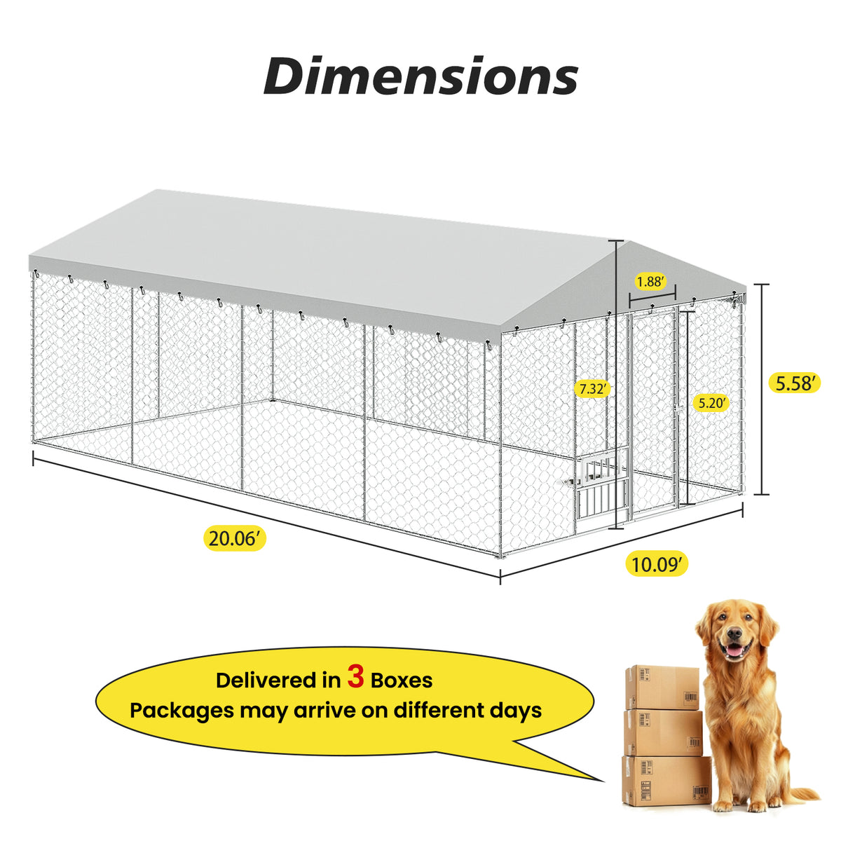 Large Outdoor Dog Kennel with Canopy for Comfort and Security – view 13