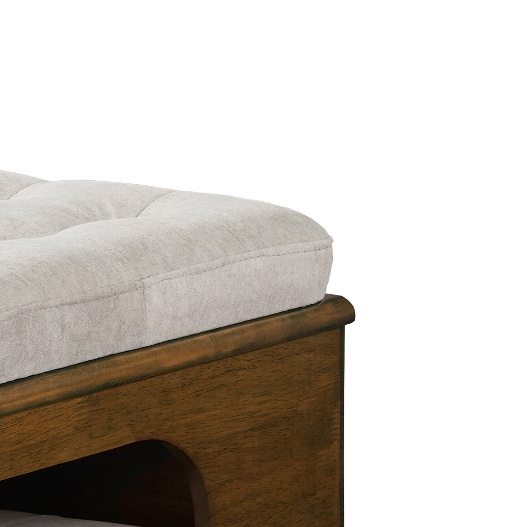 Rubber Wood Cat Bed Ottoman with Cat Cave – view 8