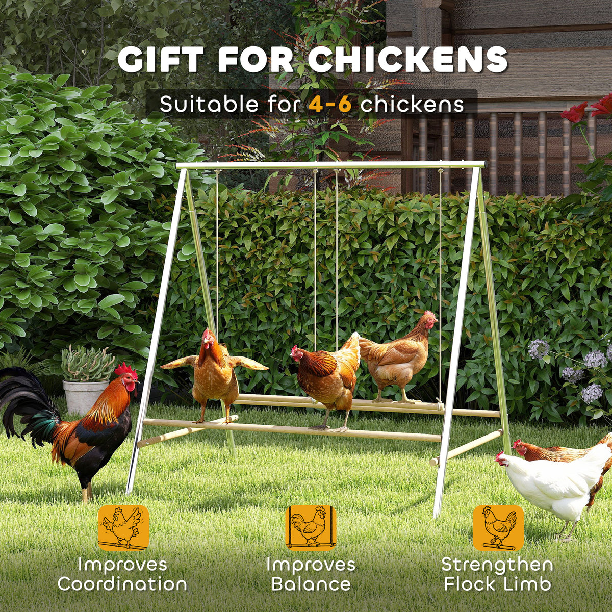 Chicken Perch with Swings for Happy Chickens – view 7