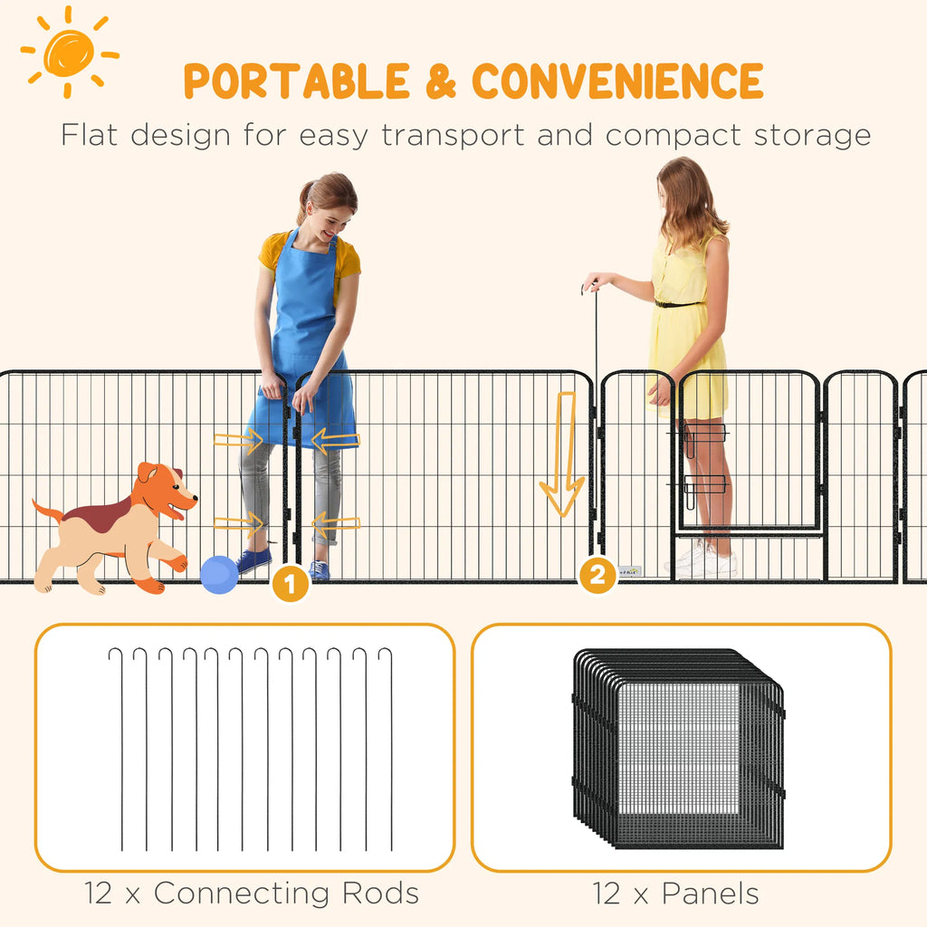 Dog Playpen with Gate, 12 Panels for Indoor and Outdoor Use – view 7