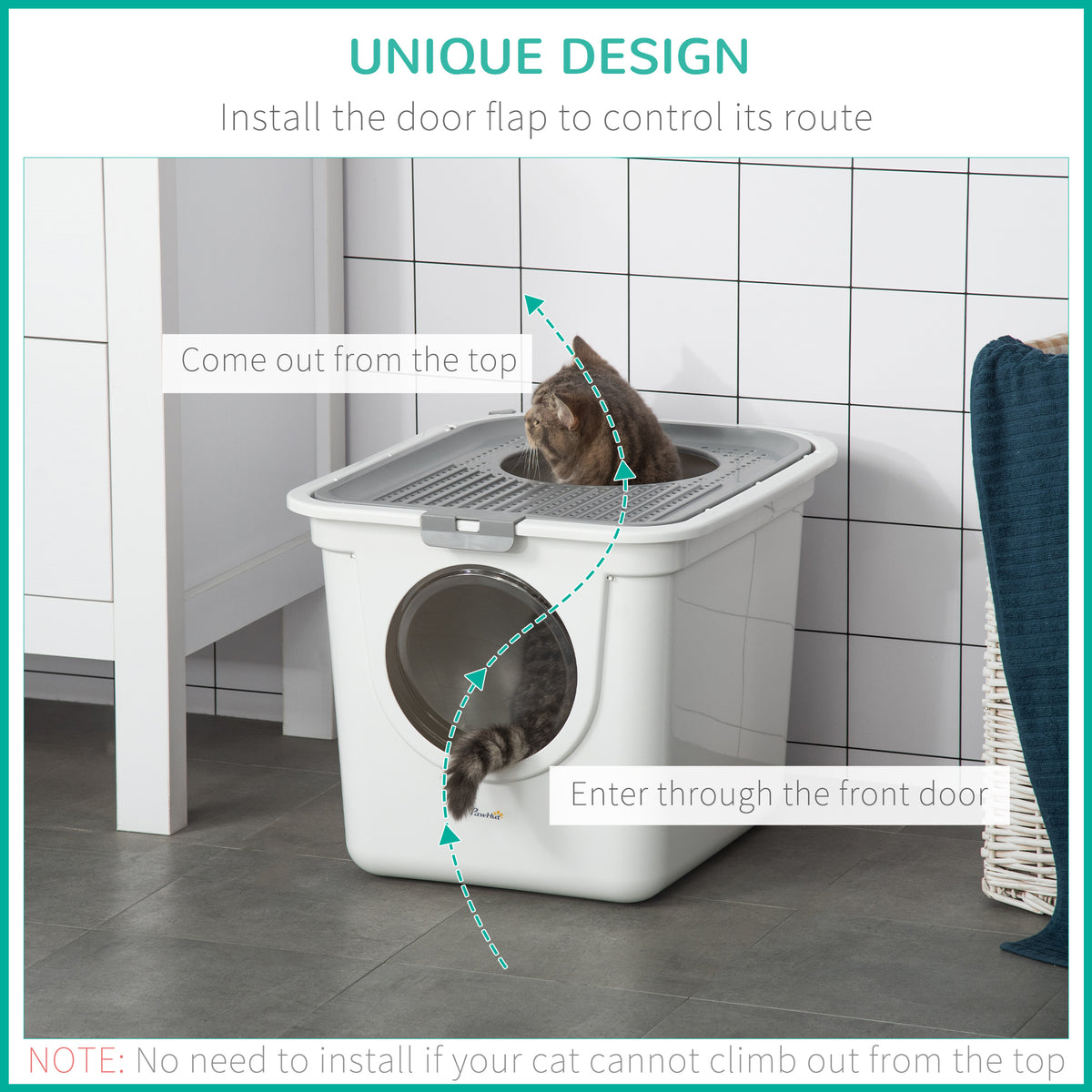 Covered Cat Litter Box for Easy Cleaning and Odor Control – view 7