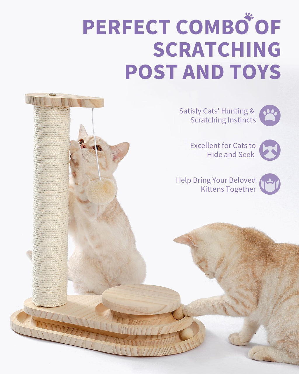 Sisal Cat Scratching Post with Ball Track