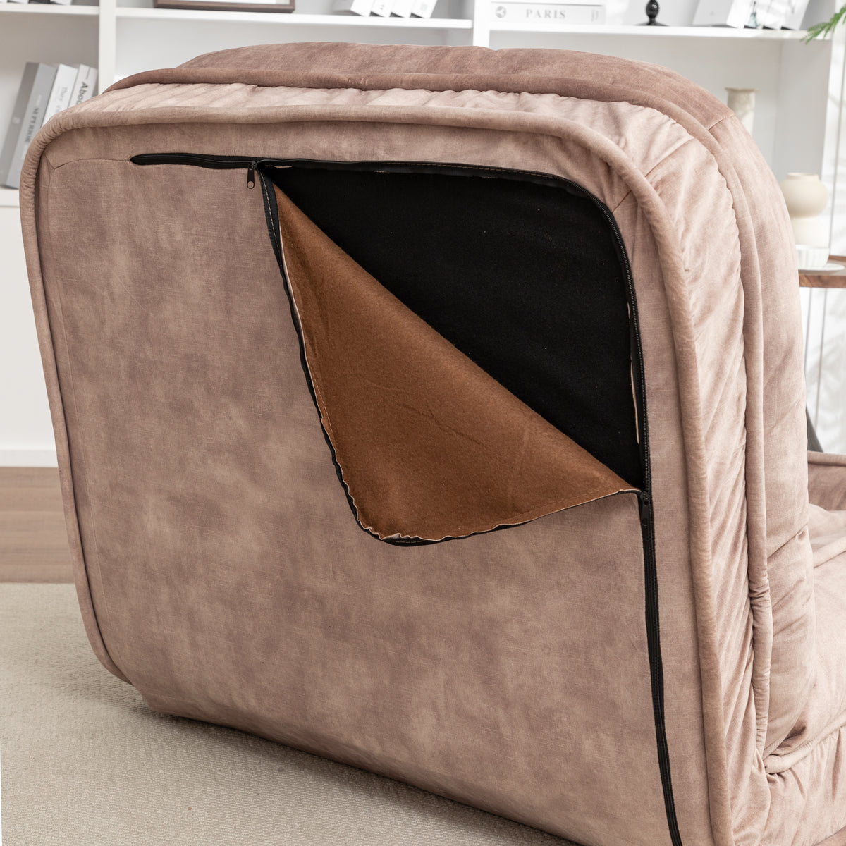 Upholstered Dog Bed with Adjustable Backrest and Massage Pillow – view 7