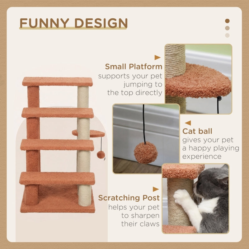 4 Levels Cat Steps with Scratching Posts for Easy Access – view 11