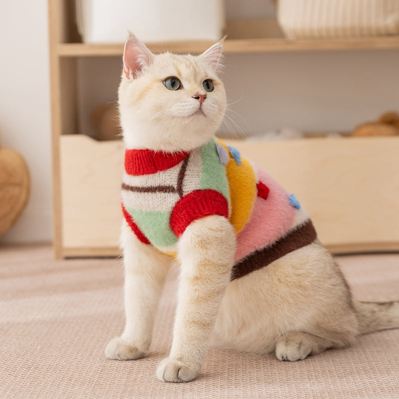 Rainbow Striped Pet Sweater – view 11