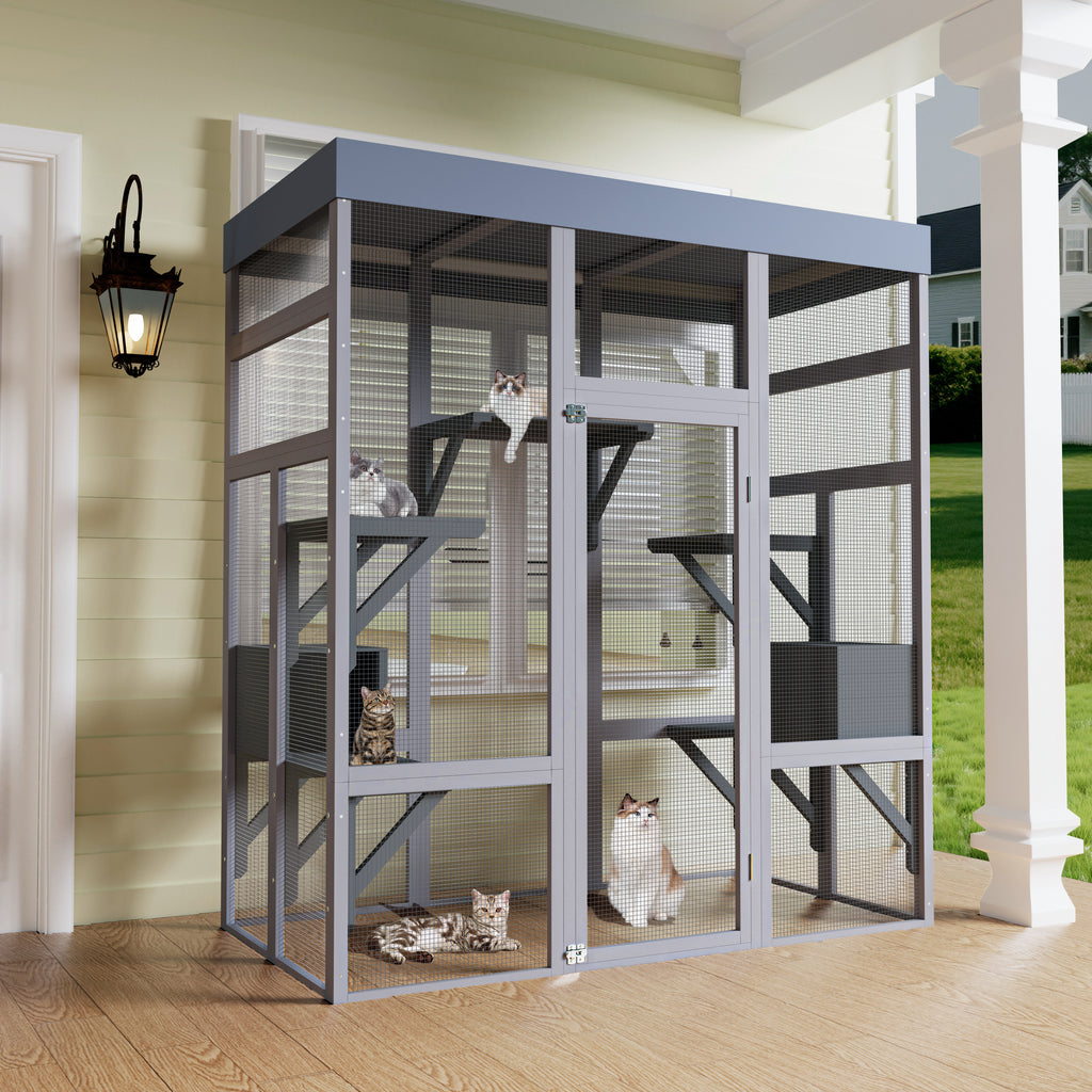 Large Wooden Catio with Waterproof Roof – view 10