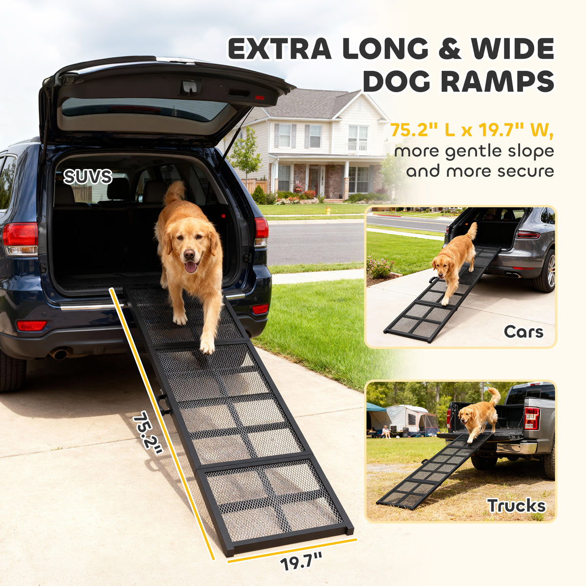 Dog Car Ramp, 75" x 20" Folding Portable Ramp – view 8