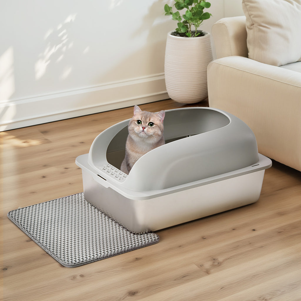 Stainless Steel Cat Litter Box With Lid For Large Cats – view 9