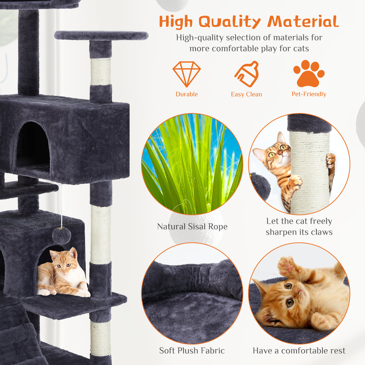 Multi Functional Cat Treehouse Cat Climbing Frame – view 7
