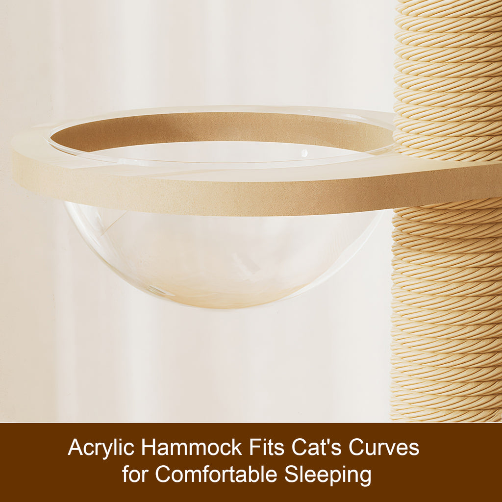 Floor to Ceiling Cat Tree with Scratching Post and Condo Bed – view 9