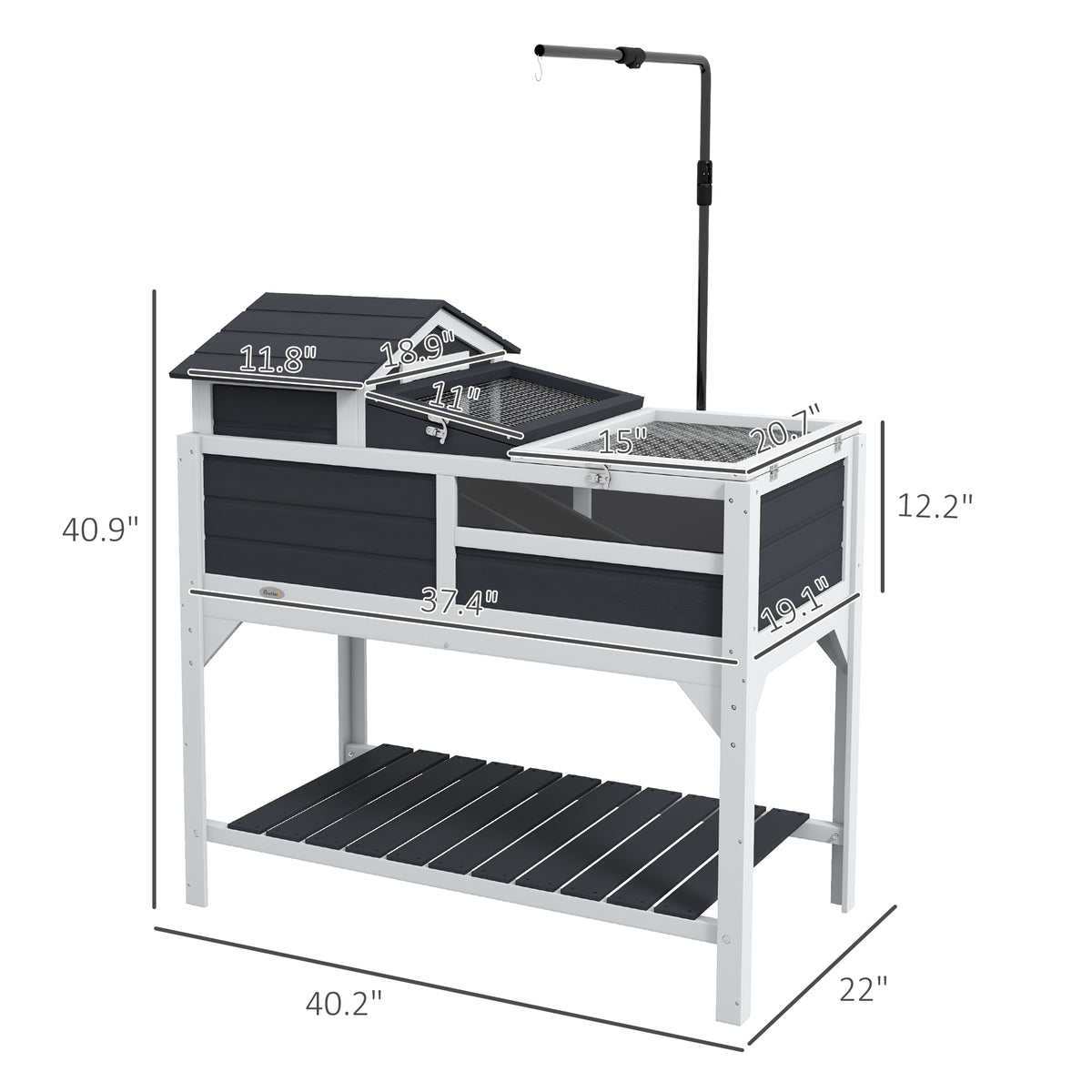 Tortoise Enclosure with Adjustable Lamp Holder and Storage Shelf – view 8
