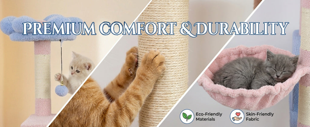 Flower Cat Tree with Large Condo and Removable Cushion – view 9