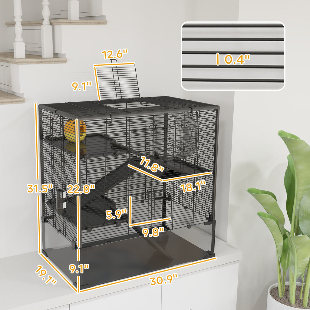 4 Tier Hamster Cage with Glass Bottom and Accessories – view 8