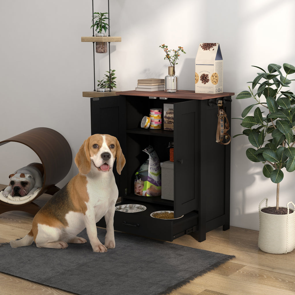 Pet Feeding Station with Storage and Adjustable Bowls – view 8