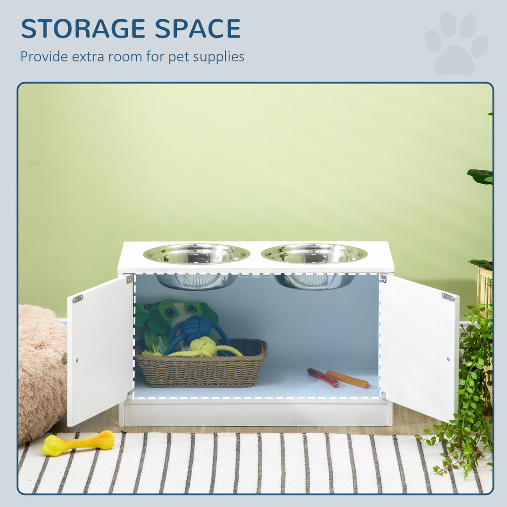 Large Elevated Dog Bowls with Storage Cabinet – view 9