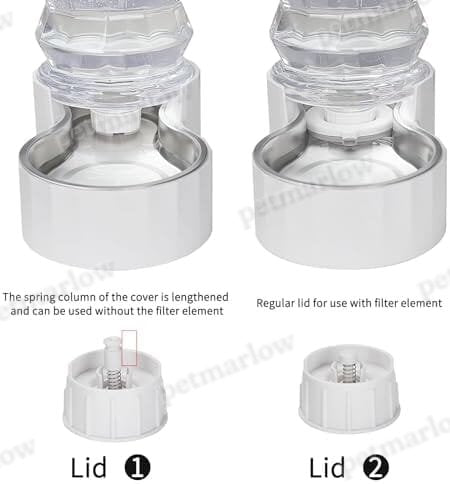 8L Automatic Water Feeder with Stainless Steel Bowl - Two Caps and Filters for 30-60 LB Dogs – view 4