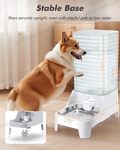 8L Large Gravity Cat Water Dispenser with Filter & Adjustable Base – view 6