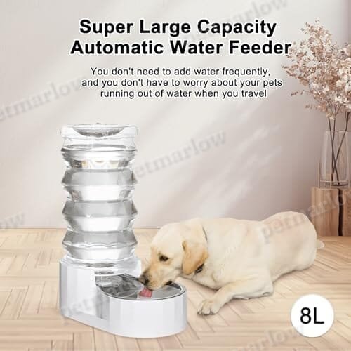8L Pet Waterer Gravity Stainless Steel Water Dispenser – view 5