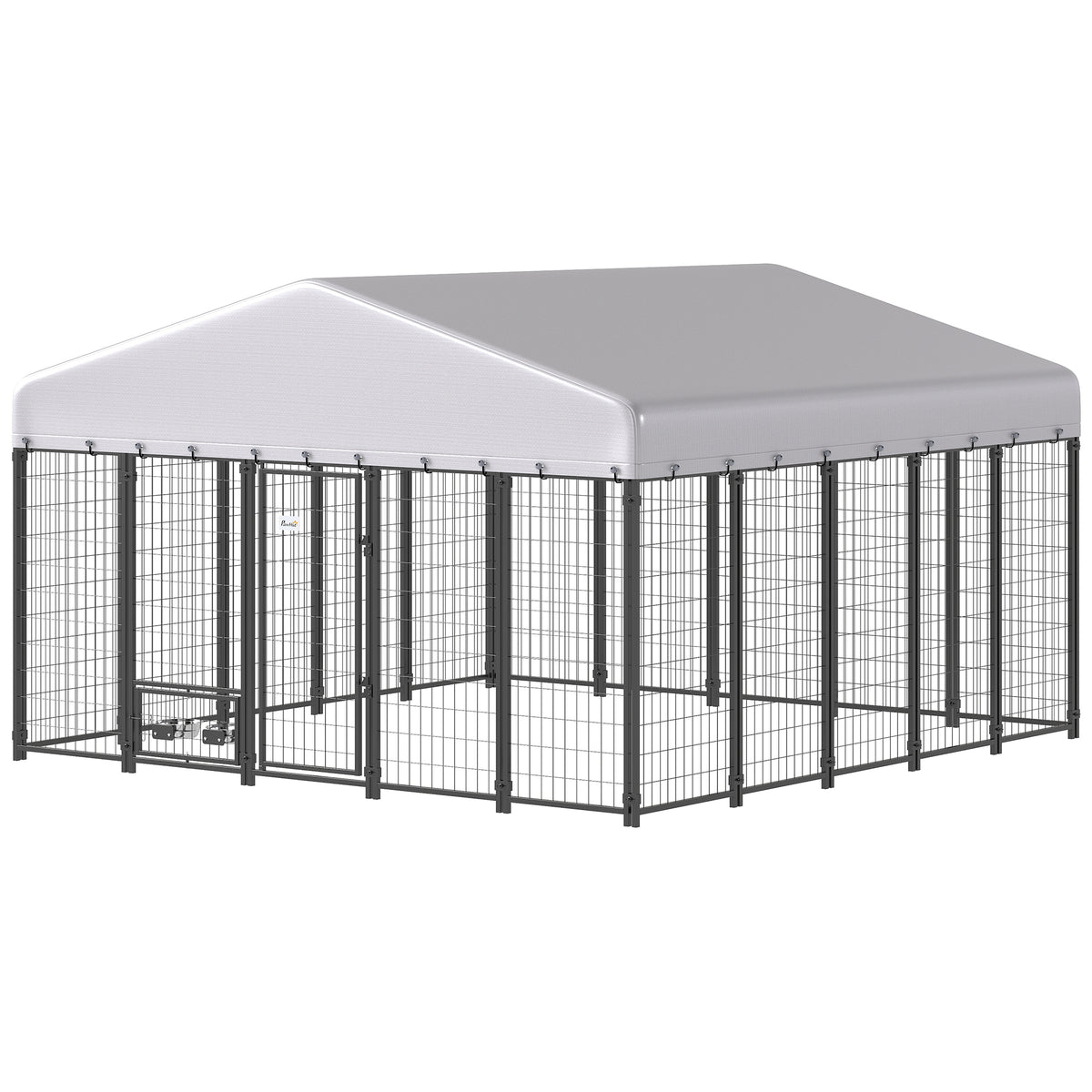 9.8 x 9.8 x 6 Outdoor Dog Kennel – Silver / 1320x620x230 mm